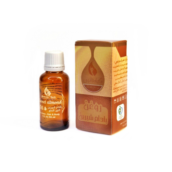 روغن بادام شیرین گیاه قانون مدل 08 حجم 30 میلیلیتر مناسب انواع پوست، مرطوبکننده و نرمکننده پوست و مو