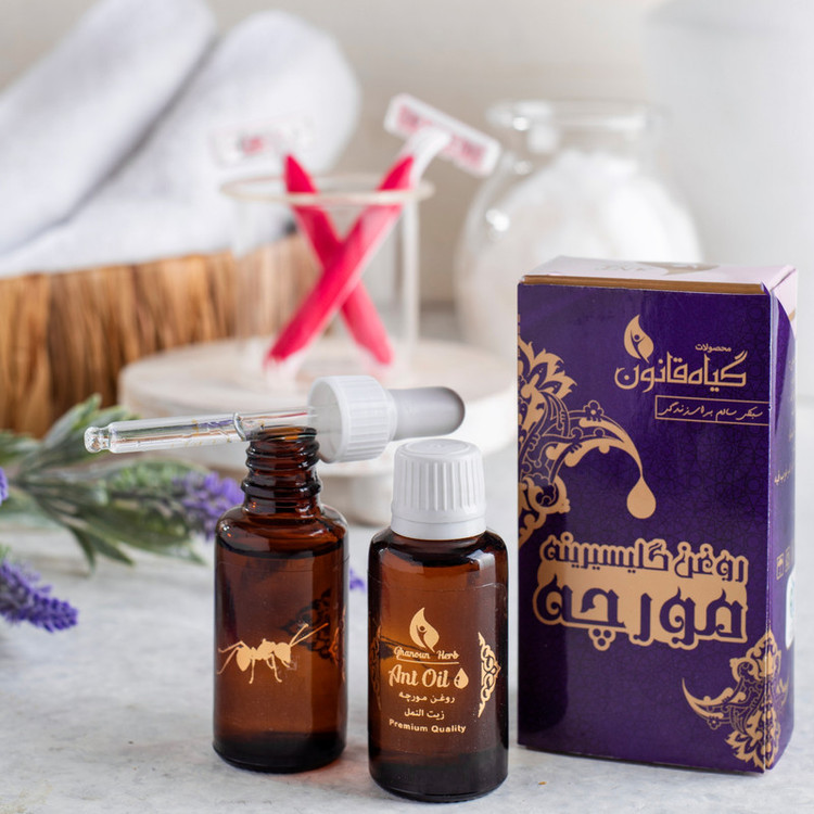 روغن بدن گیاه قانون مدل مورچه حجم 30ml کاهشدهنده رشد موهای زائد، تضعیفکننده ریشه مو، مرطوبکننده پوست، مناسب انواع پوس...