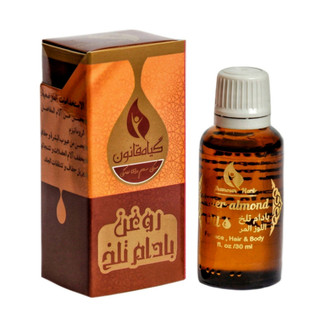 بستهبندی کارتنی و بطری اصلی روغن بادام تلخ قانون با کیفیت بالا برای خرید آنلاین